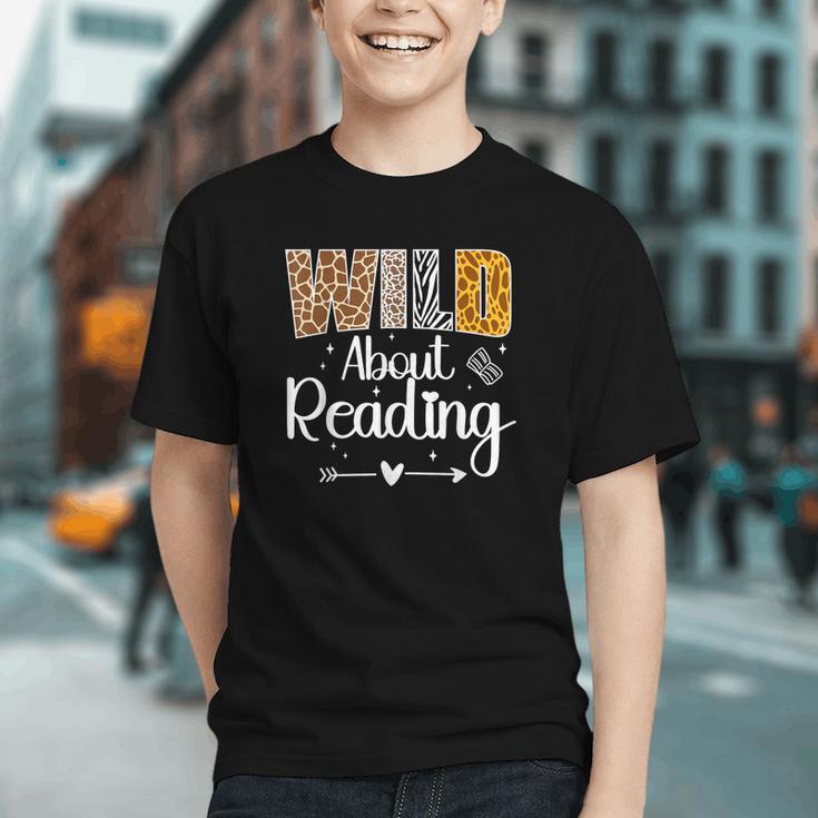 Wild About Reading Book Lover Bookworm Library Day Graphic Youth