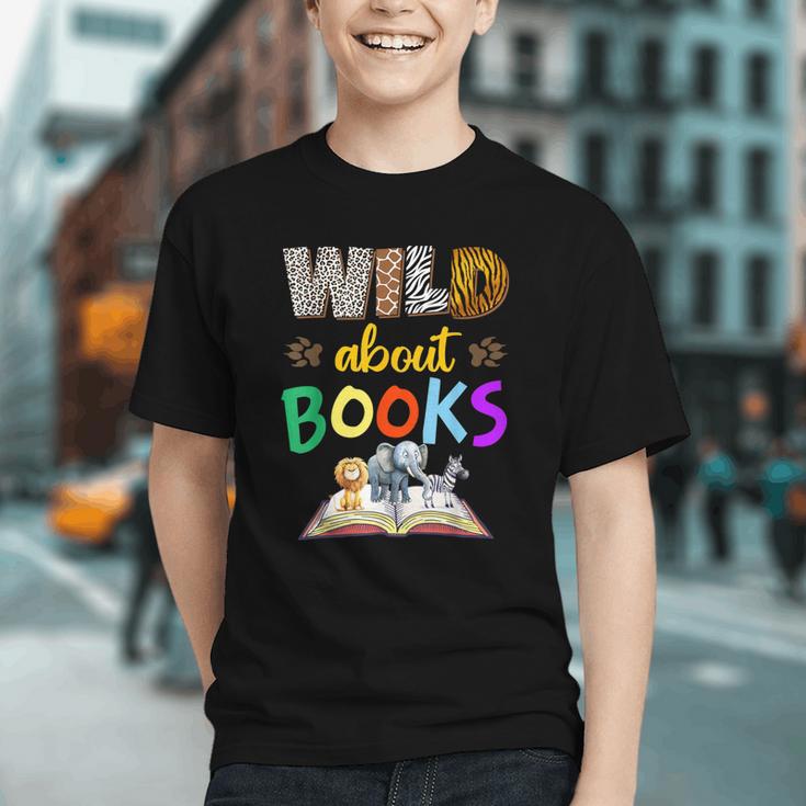 Wild About Reading Books Reader Bookworm Animals Book Lover Graphic Youth Wild About Reading Books Reader Bookworm Animals Book Lover Graphic Youth