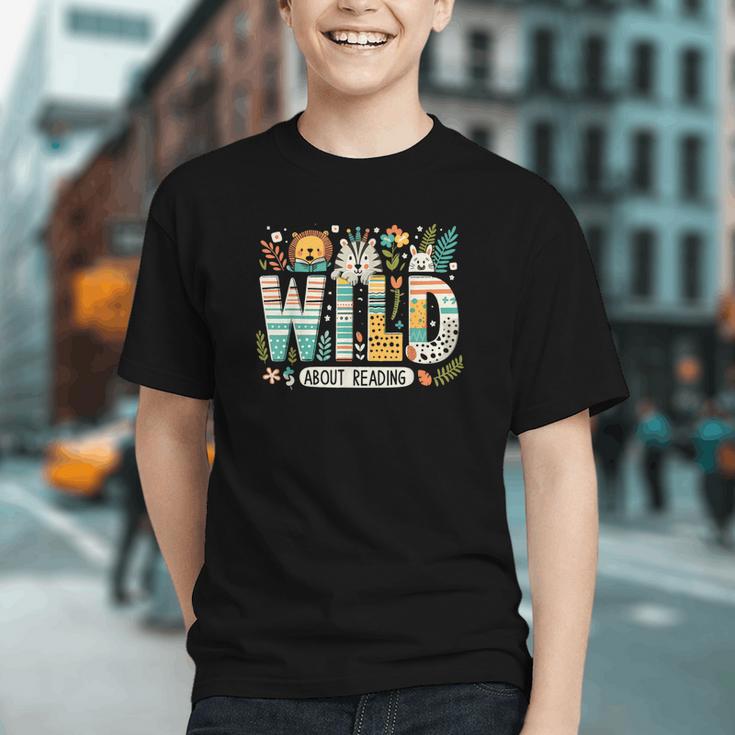 Wild About Reading Bookworm Book Reader Zoo Animals Graphic Youth