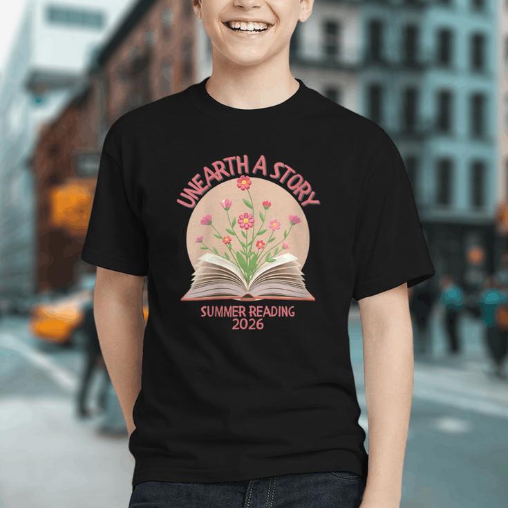 Women's Unearth a Story 2026 Summer Reading Program Flowers Book Graphic Youth Women's Unearth a Story 2026 Summer Reading Program Flowers Book Graphic Youth