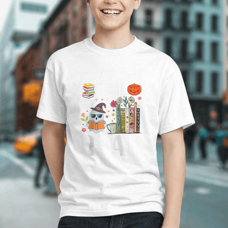 Carve Out Time To Read Halloween Ghost Books Raglan Baseball Tee Graphic Youth