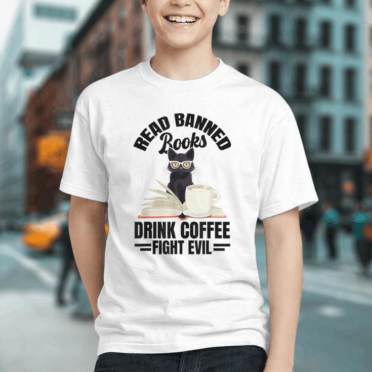 Cat I Read Banned Books Shirt Bookworm Avid Reader For Men Women Kids Graphic Youth