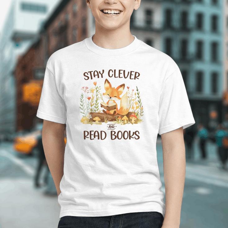 Cute Fox Stay Clever Read Books For Librarian Or Bookworm Graphic Youth