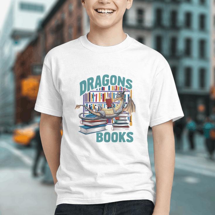 Easily Distracted By Dragons And Books Bookworm Graphic Youth