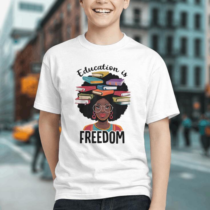 Education Is Freedom Teacher History Month Books Lover Graphic Youth