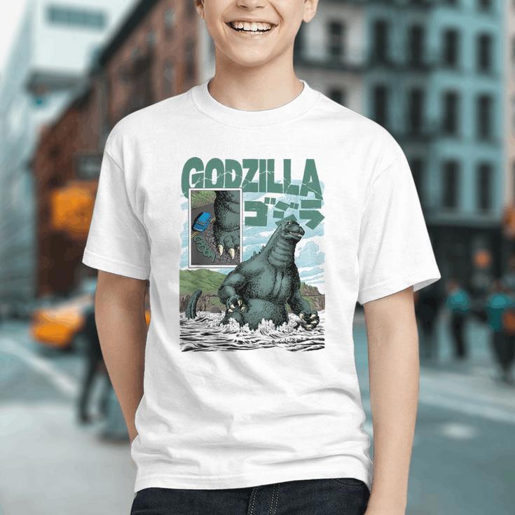 Godzilla Ocean Scene Comic Book Illustration Movie Monster Graphic Youth