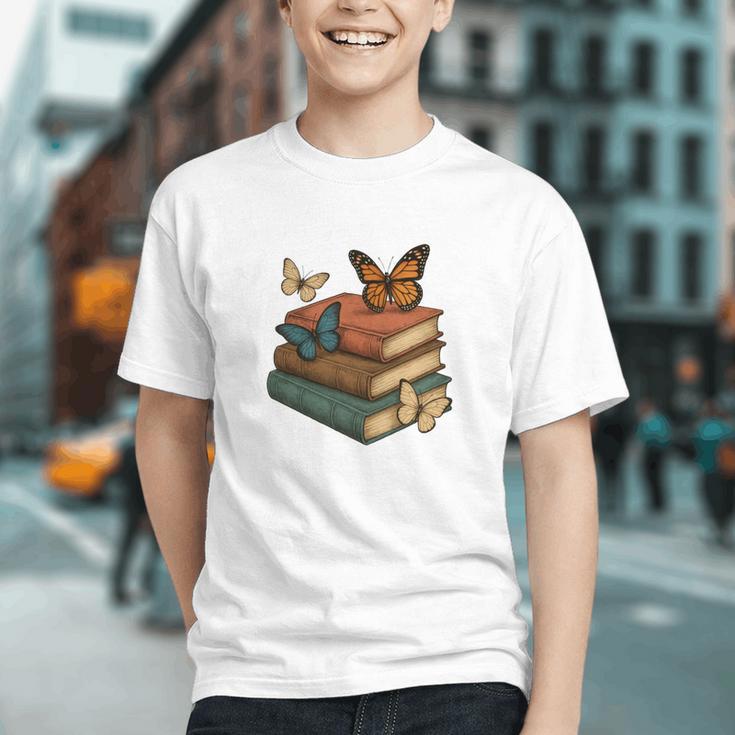 Life Is Better With Butterflies And Books Cute Butterfly Graphic Youth