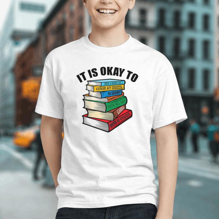 It Is Okay To Be a Grumpy Old Man Book Lover Premium Graphic Youth