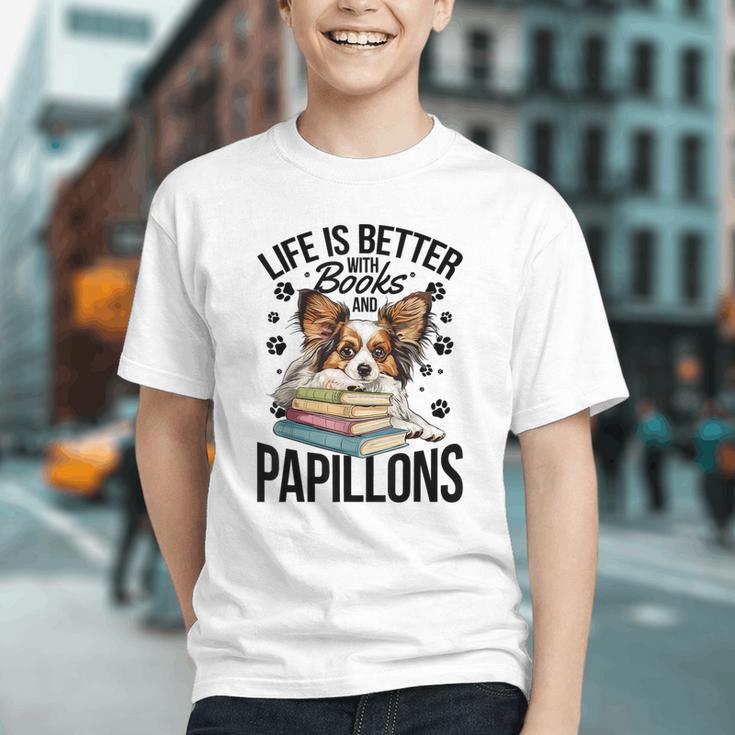 Papillon Dog Breed Life Is Better With Books And Papillons Graphic Youth