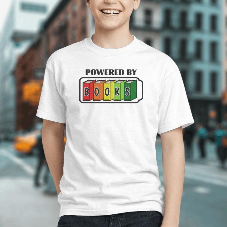Powered By Books Bookworm Librarian Reading Graphic Youth