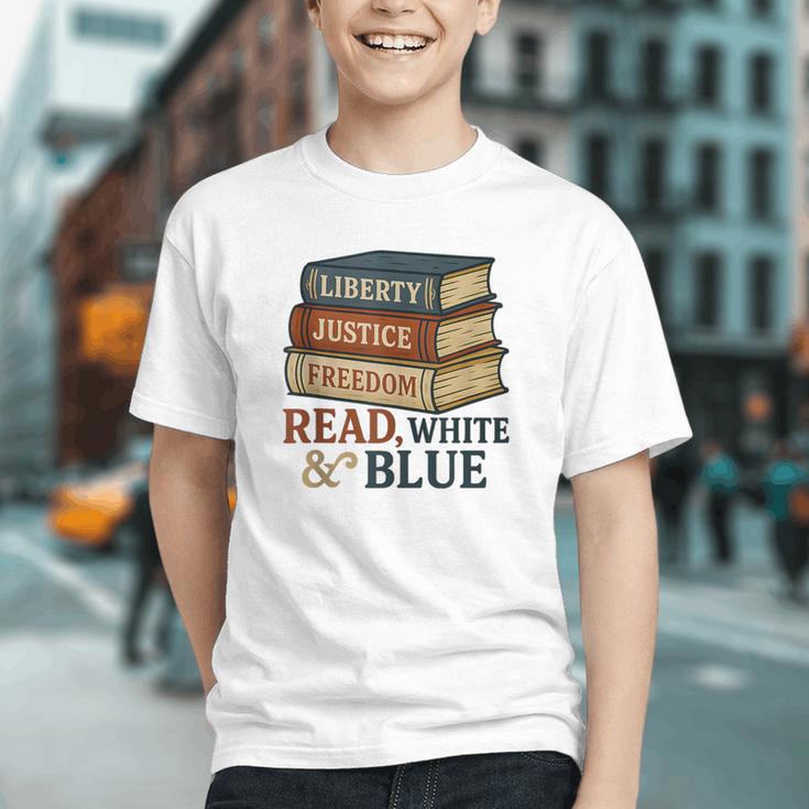 Read Blue Liberty Books July 4th Independence Graphic Youth