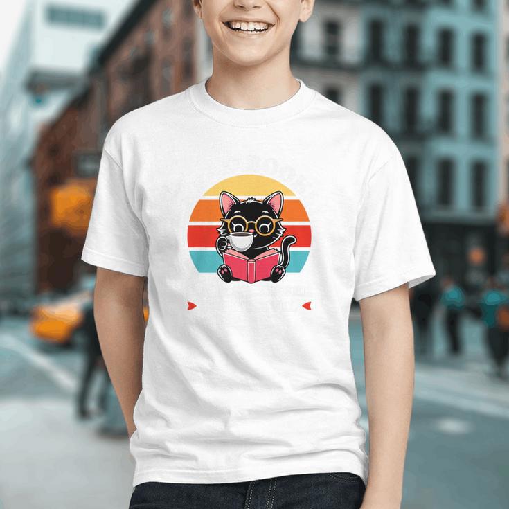 Read Books Drink Coffee Fight Evil Cat Premium Graphic Youth