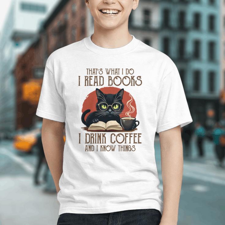 i Read Books And i Know Things Cat Reading Coffee Graphic Youth i Read Books And i Know Things Cat Reading Coffee Graphic Youth