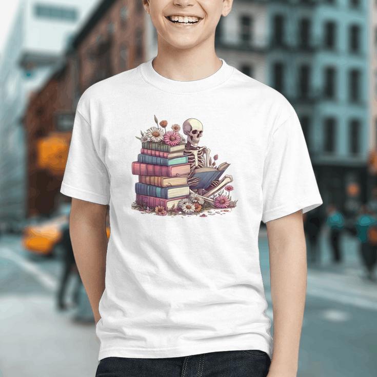 Reading A Book Per Day Keeps Reality Away Skeleton Books Graphic Youth