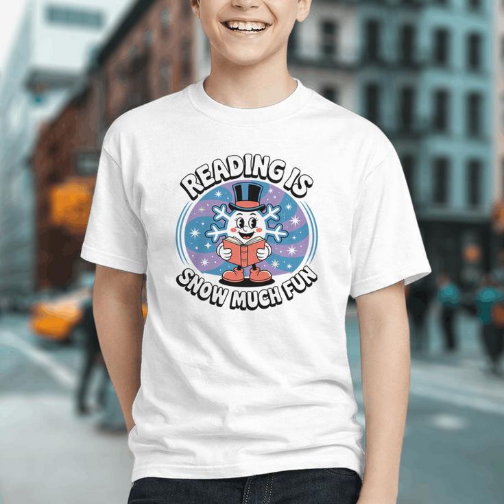 Reading Is Snow Much Fun Snowflake Book Lovers Winter Theme Premium Tri-Blend Graphic Youth