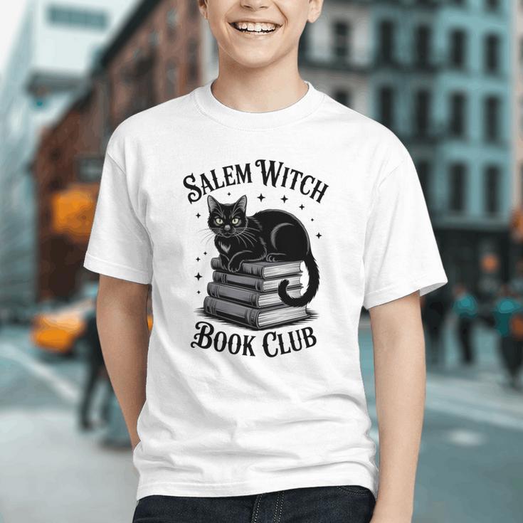 Salem Witch Book Club Bookish Halloween Cat Women Graphic Youth
