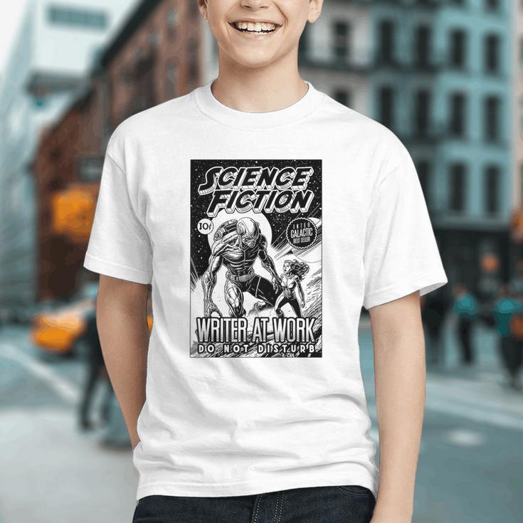 Science Fiction Writer At Work Vintage Book Cover Graphic Youth Science Fiction Writer At Work Vintage Book Cover Graphic Youth