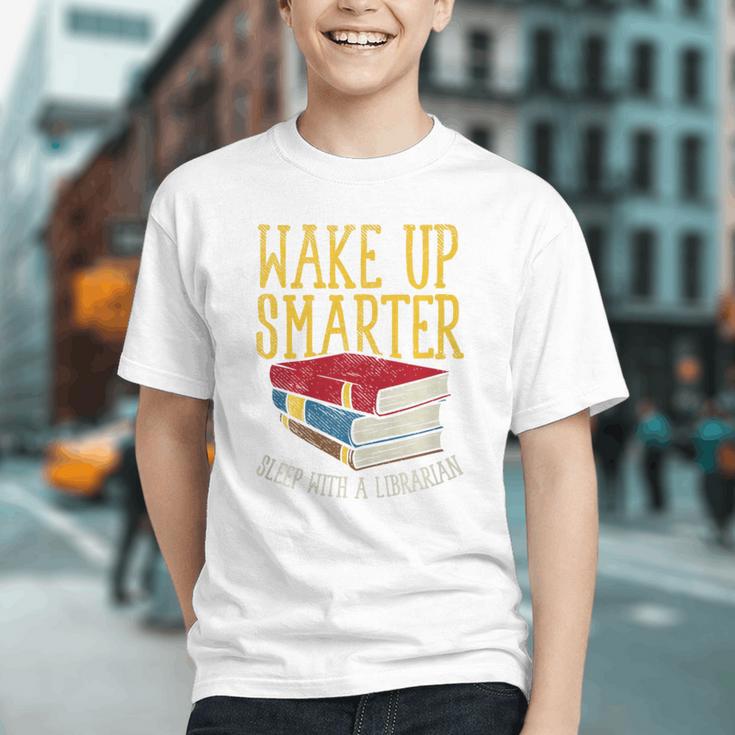 Wake Up Smarter Librarian Book Stack Premium Tri-Blend Graphic Youth