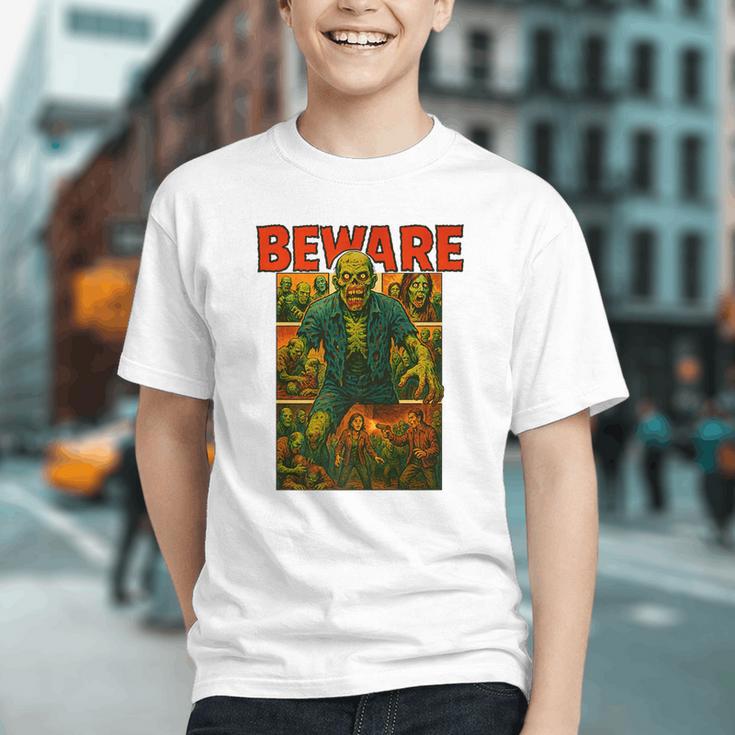 Zombie Tee Horror Movie Poster Vintage Comic Book Graphic Premium Graphic Youth
