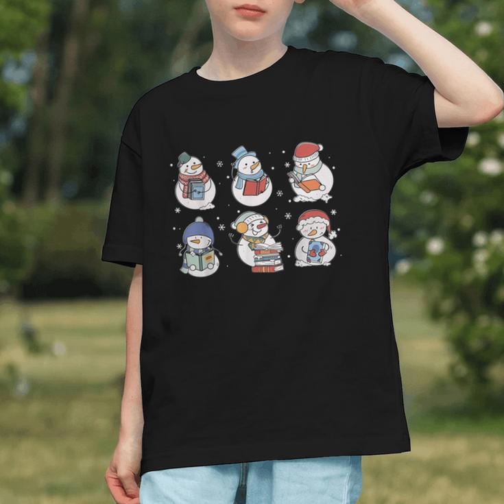 Book Lover Teacher Snowman Reading Books Christmas Winter Graphic Youth Book Lover Teacher Snowman Reading Books Christmas Winter Graphic Youth