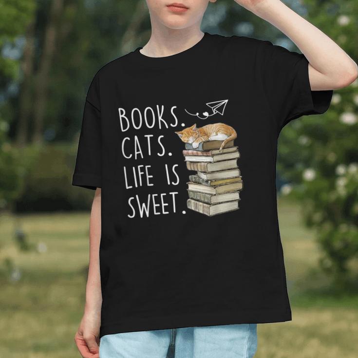 Book Lovers Books Cats Life Is Sweet Cat Lovers Graphic Youth