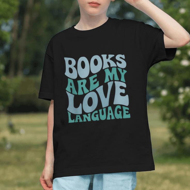Books Are My Love Language Retro Book Quote Graphic Youth