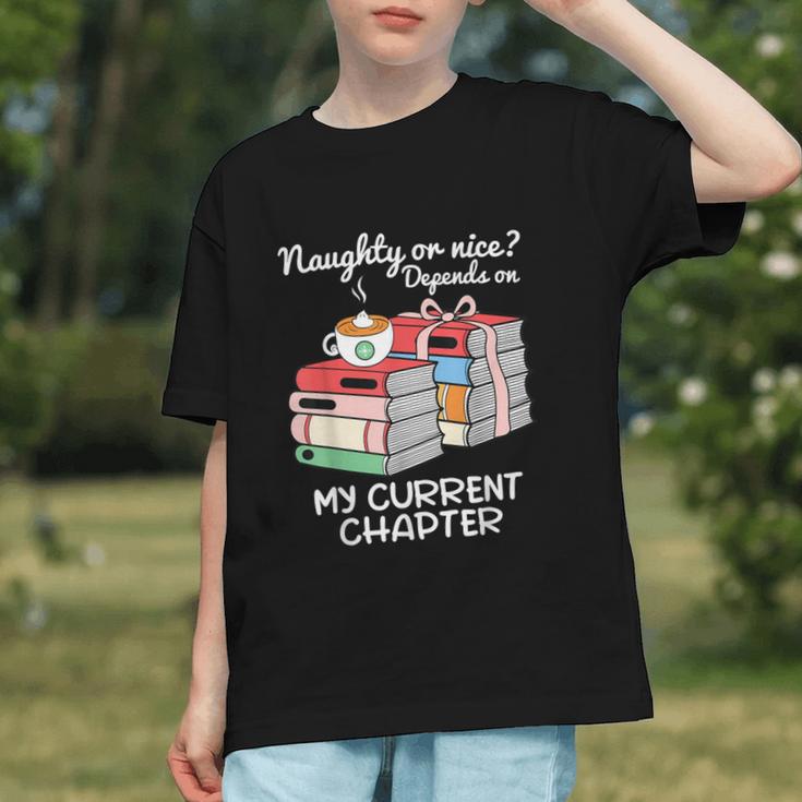 Christmas Book Lovers Naughty Or Nice Graphic Youth Christmas Book Lovers Naughty Or Nice Graphic Youth