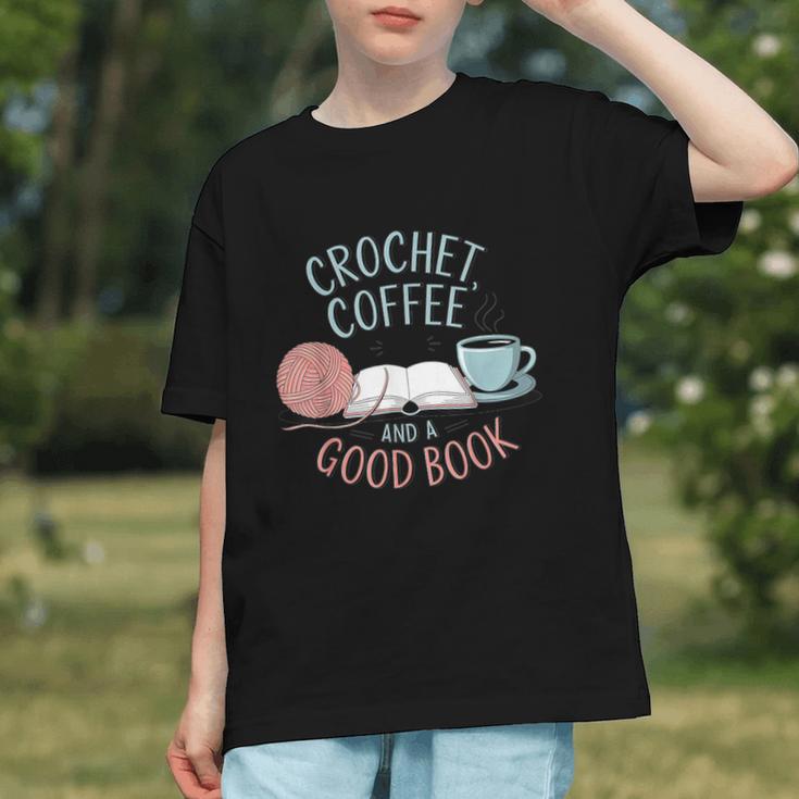 Coffee Crochet Good Book Bookish Yarn Crafter Graphic Youth