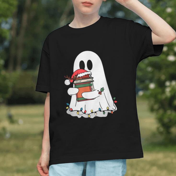 Cute Ghost Holding Books Bookish Christmas Graphic Youth