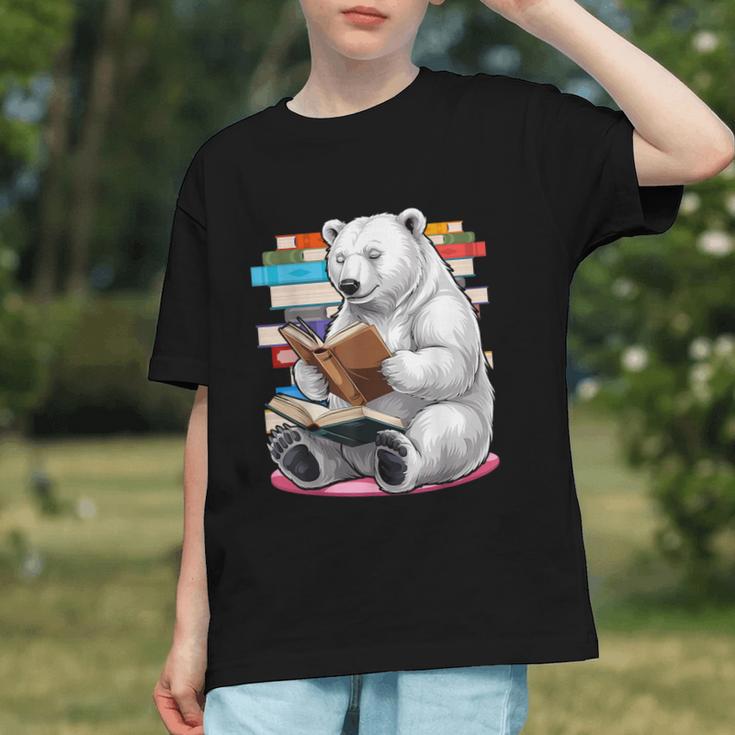 Cute Polar Bear Is Reading a Book Reading Polar Bear Graphic Youth