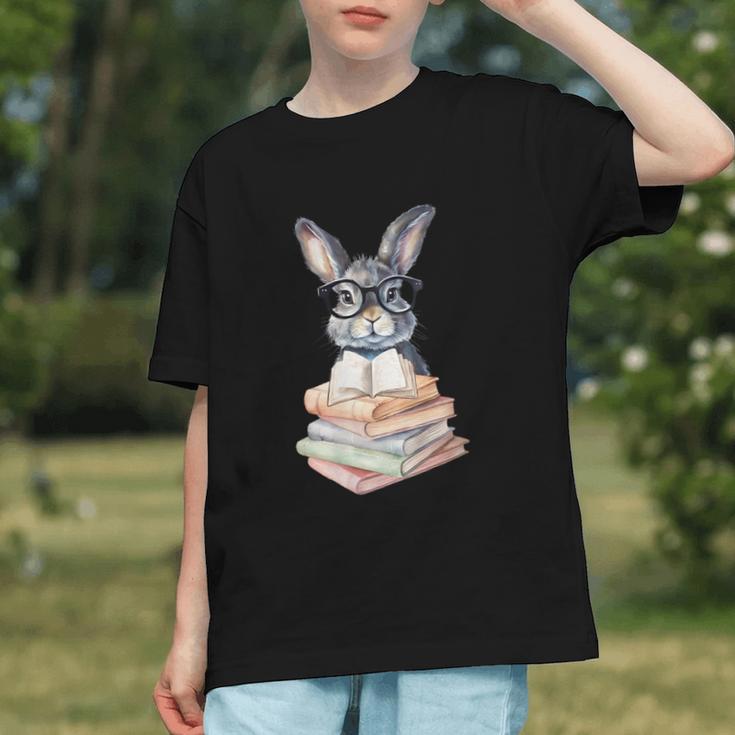 Cute Reading Bunny With Glasses Books Reader Book Bookworm Graphic Youth