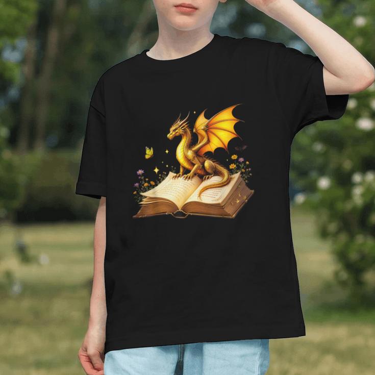 Dragon Fantasy Book Lover Bookish Reader Bookworm Wildflower Graphic Youth Dragon Fantasy Book Lover Bookish Reader Bookworm Wildflower Graphic Youth