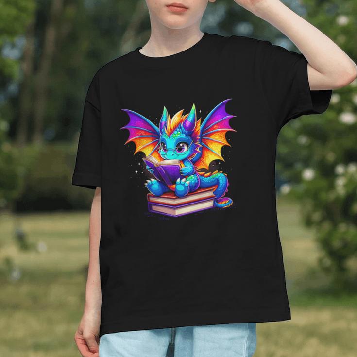Dragon Reading a Book Bookworm Book Graphic Youth Dragon Reading a Book Bookworm Book Graphic Youth