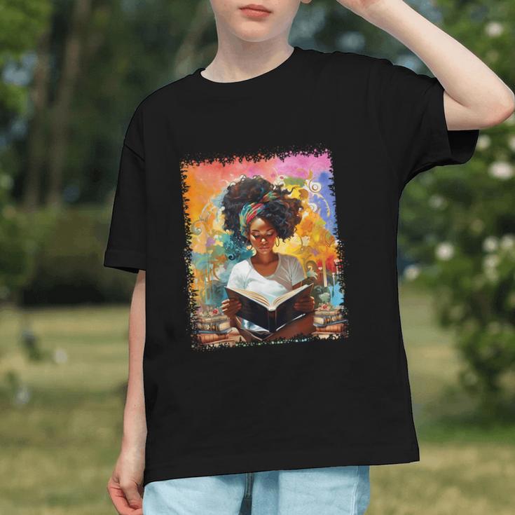 Educated Afro Girl Reading Book Lover History Month Graphic Youth