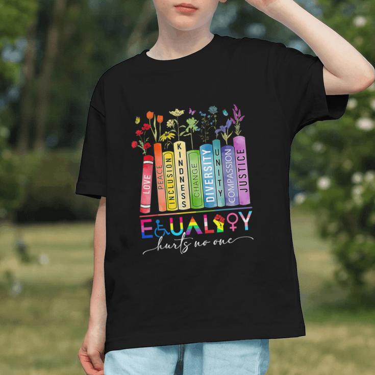 Equality Hurts No One Floral Books LGBTQ Gay Les Pride Month Graphic Youth Equality Hurts No One Floral Books LGBTQ Gay Les Pride Month Graphic Youth