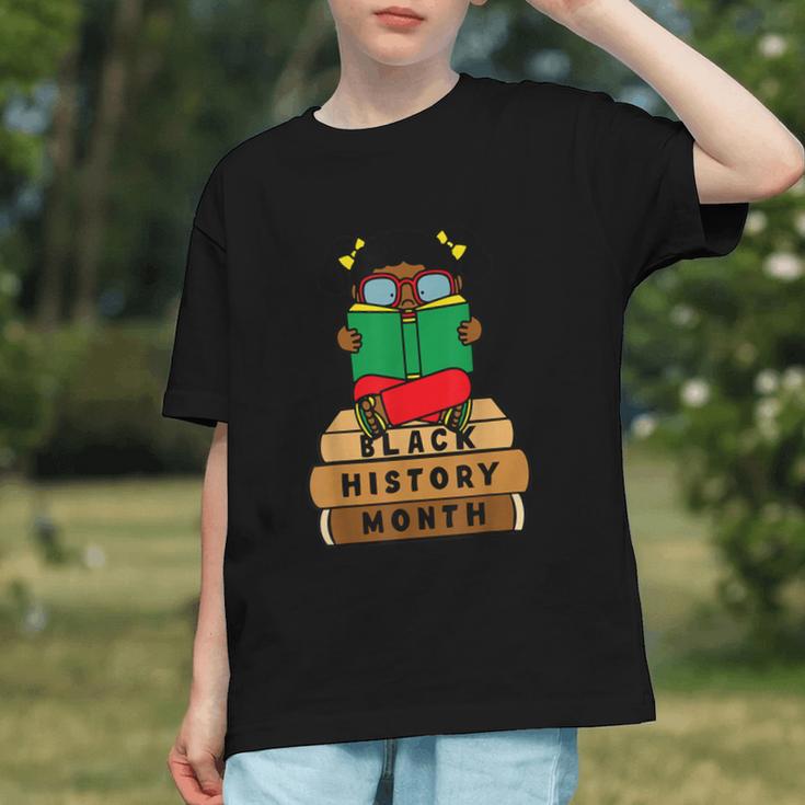 Girl Kid Reading Book Black History Month Bookworm Graphic Youth