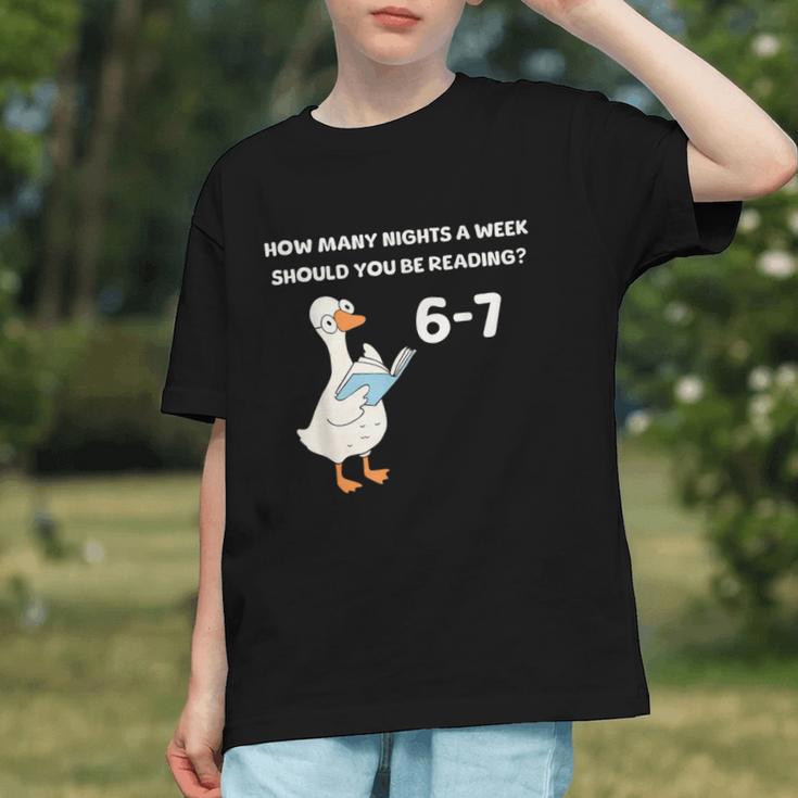 Goose Reading 67 Six Seven Meme Teacher Book Lover Graphic Youth