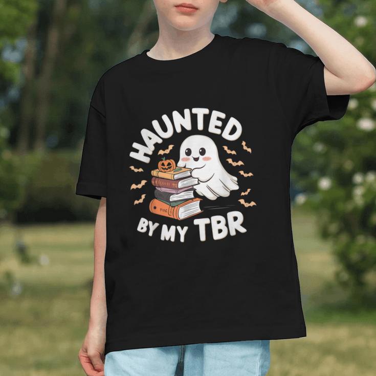 Haunted By My TBR Cute Ghost Book Reading Teacher Halloween Graphic Youth Haunted By My TBR Cute Ghost Book Reading Teacher Halloween Graphic Youth