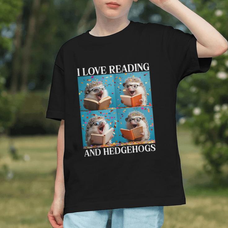 Hedgehog Love Reading And Hedgehogs Child Book Lover Graphic Youth