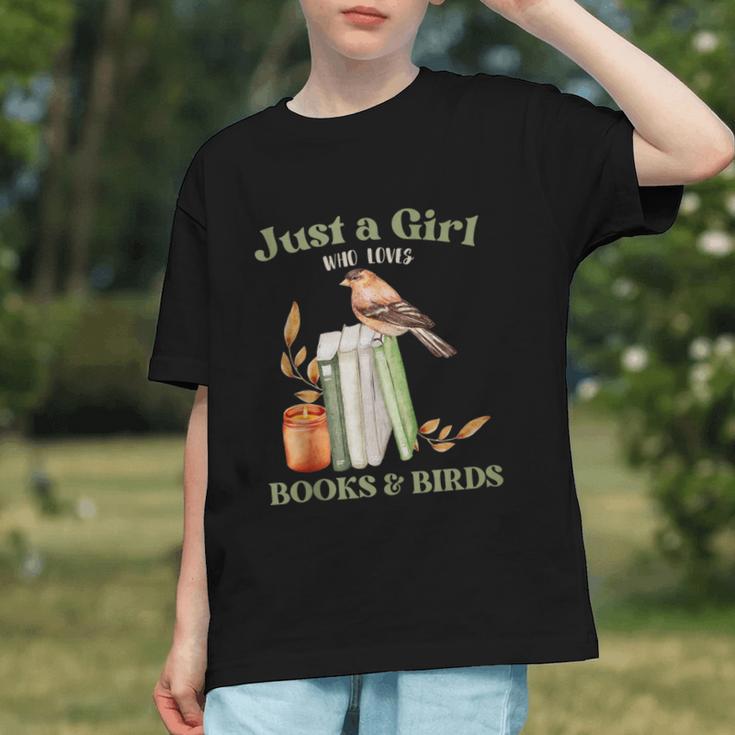 Just a Girl Who Loves Books And Birds Book Reading Bird Love Graphic Youth Just a Girl Who Loves Books And Birds Book Reading Bird Love Graphic Youth