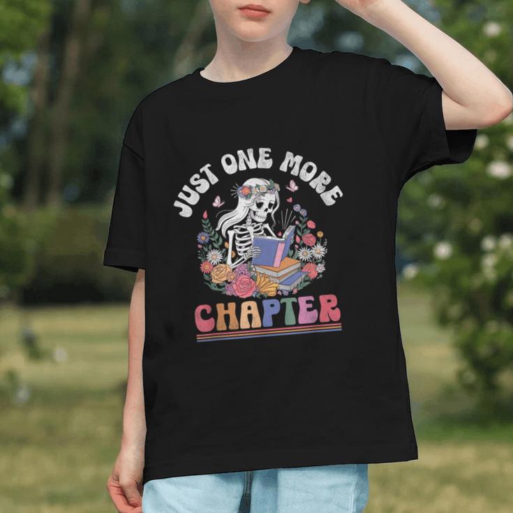 Just One More Chapter Skeleton Reading Book Bookworm Reader Graphic Youth