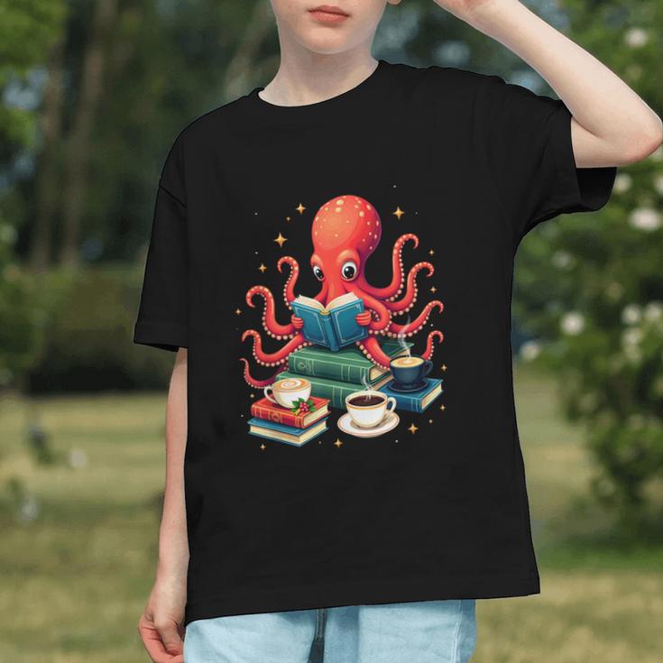 Octopus Reading Books Tea Coffee Graphic Youth Octopus Reading Books Tea Coffee Graphic Youth