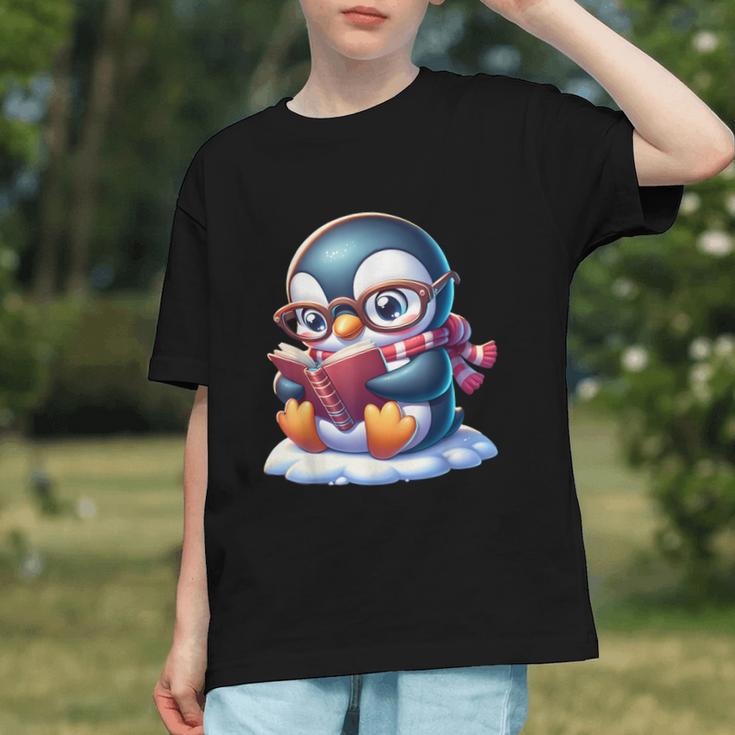 Penguin Reading a Book Animal Graphic Youth
