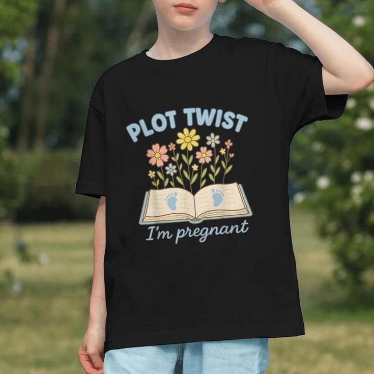 Plot Twist I'm Pregnant Literary Pregnancy Announcement Book Graphic Youth