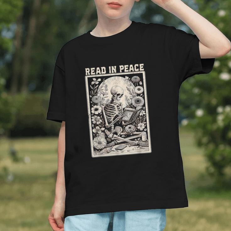 Read In Peace Skeleton Book Lover Bookworm Book Graphic Youth