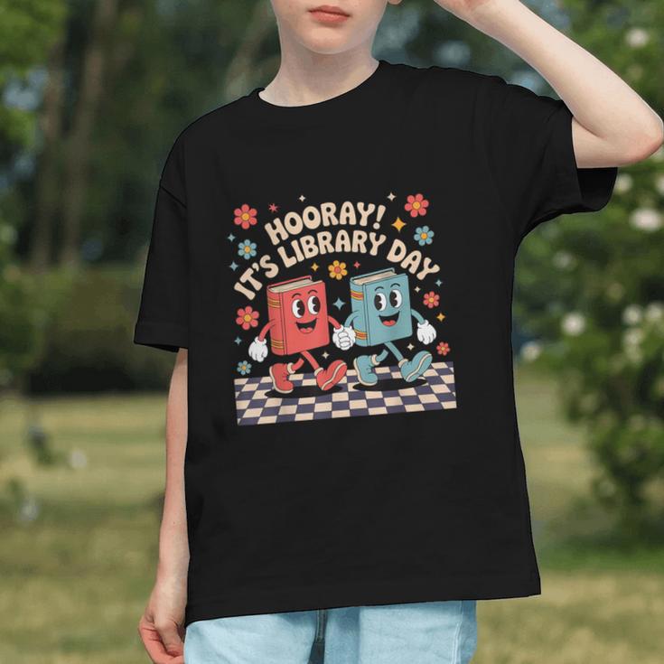 Reading Book Lover School Librarian Hooray It's Library Day Graphic Youth