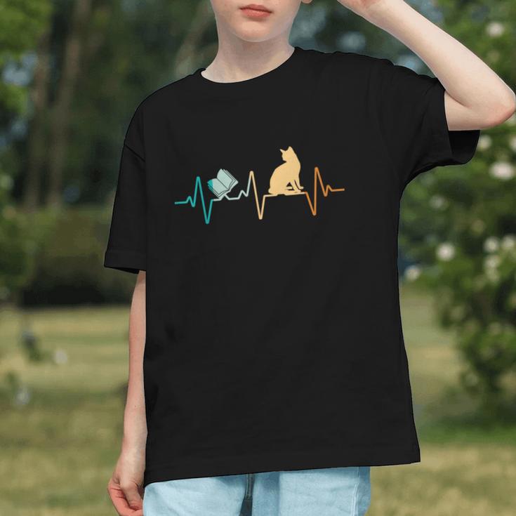 Reading Cat Heartbeat Book & Cat Lover Graphic Youth