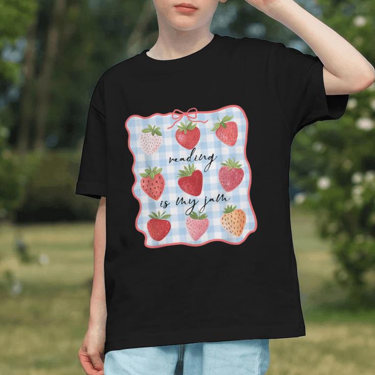 Reading Is My Jam Preppy Stawberry Bookworm Book Lover Nerd Graphic Youth
