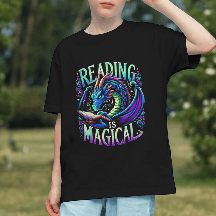 Reading Is Magical Dragon Tee Perfect For Book Lovers Kids Graphic Youth Reading Is Magical Dragon Tee Perfect For Book Lovers Kids Graphic Youth