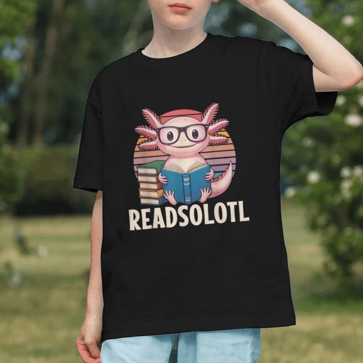 Readsolotl Axolotl Reading Book Lover Kawaii Bookworms Graphic Youth